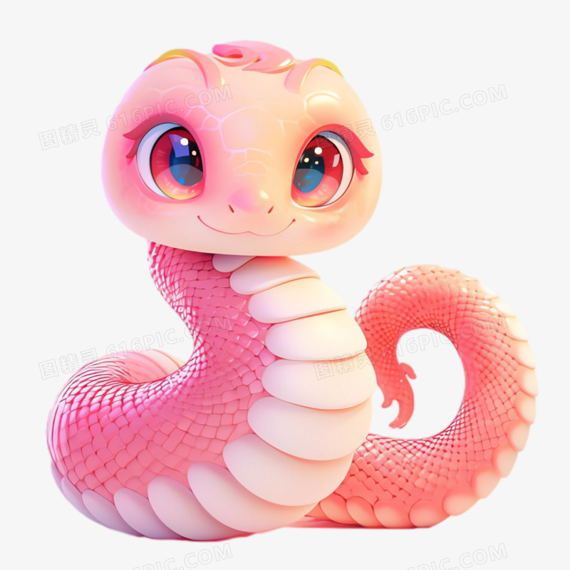3D立体蛇免抠素材