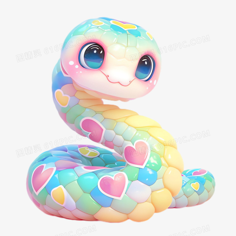 3D立体蛇免抠素材