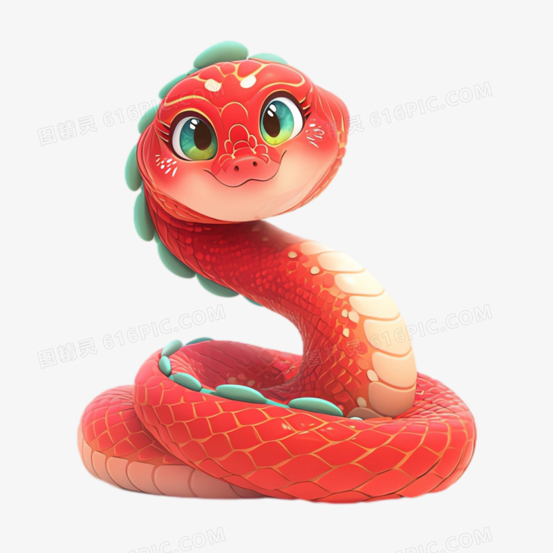 3D立体蛇免抠素材