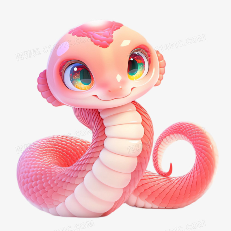 3D立体蛇免抠素材