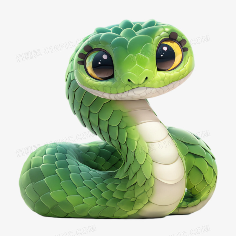 3D立体蛇免抠素材