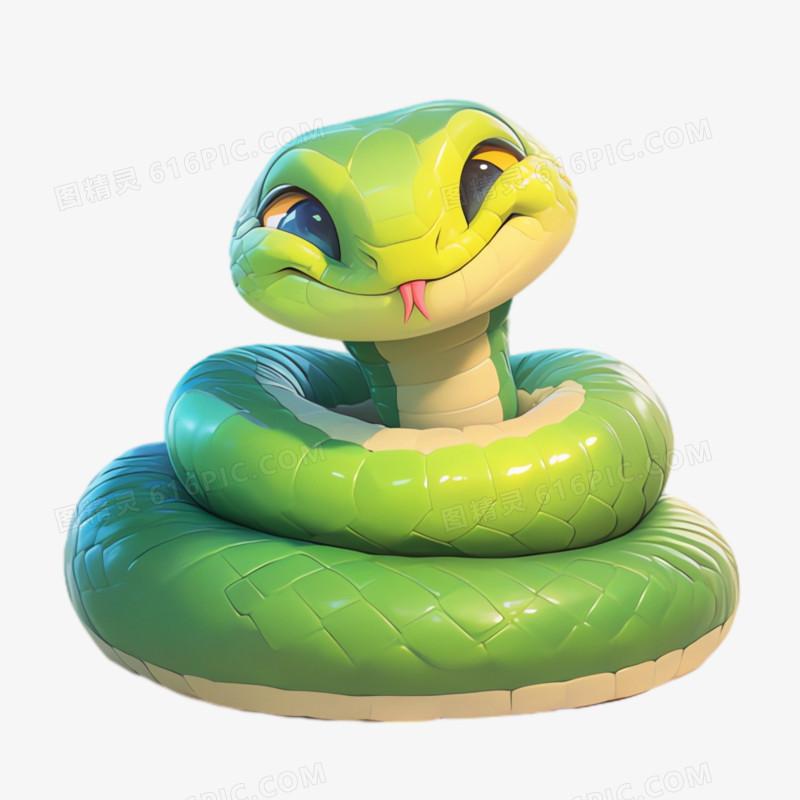 3D立体蛇免抠素材