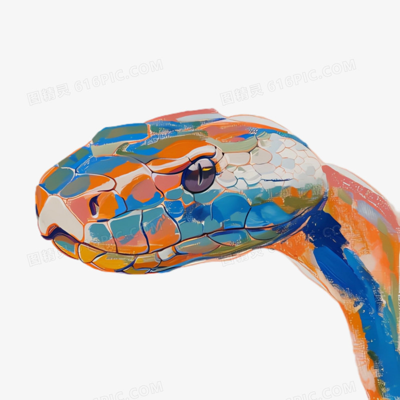 插画风蛇头免抠素材