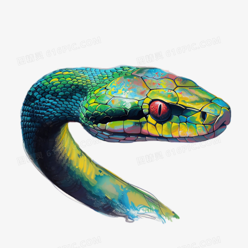 插画风蛇头免抠素材