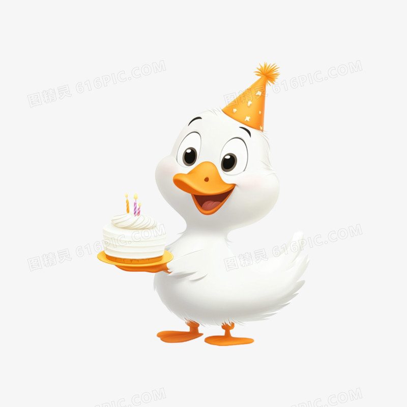 插画风格生日小动物免抠元素