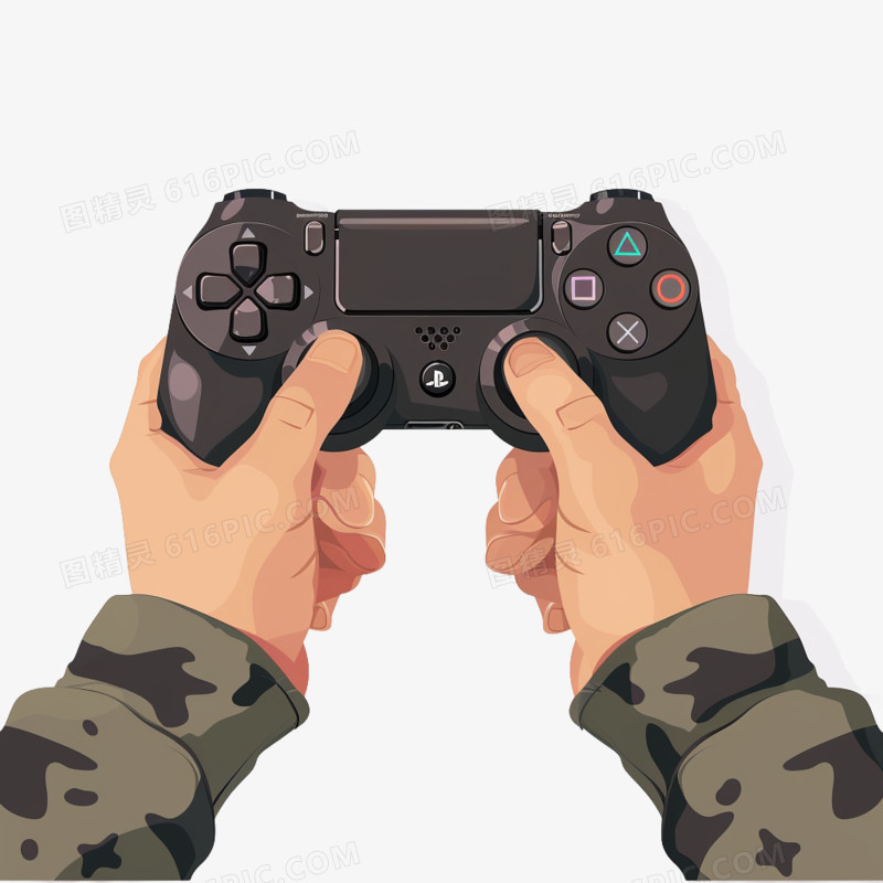 插画风游戏手柄免抠素材
