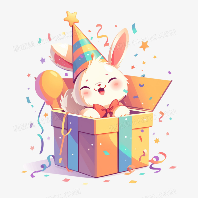 可爱生日小动物免抠元素