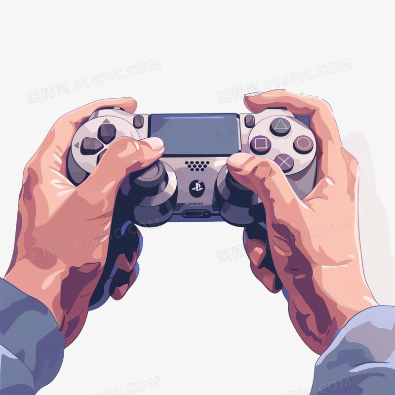 插画风游戏手柄免抠素材