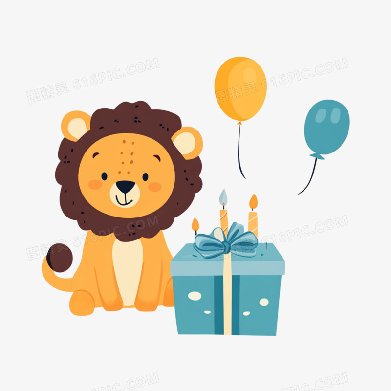 可爱生日小动物免抠元素