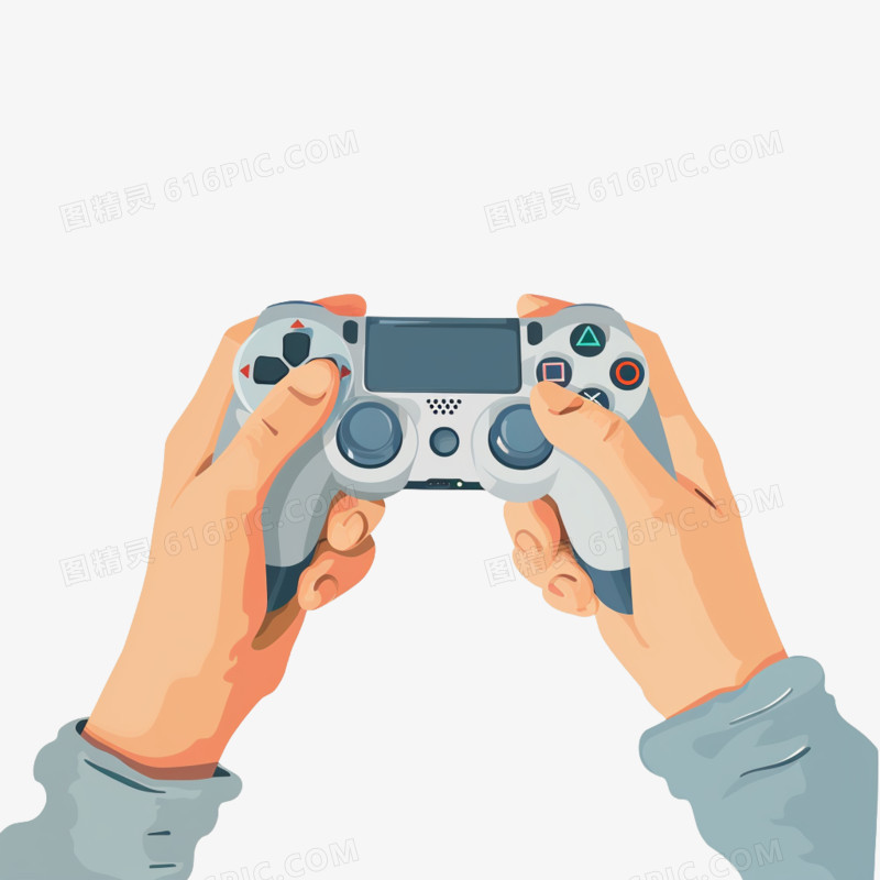 插画风游戏手柄免抠素材