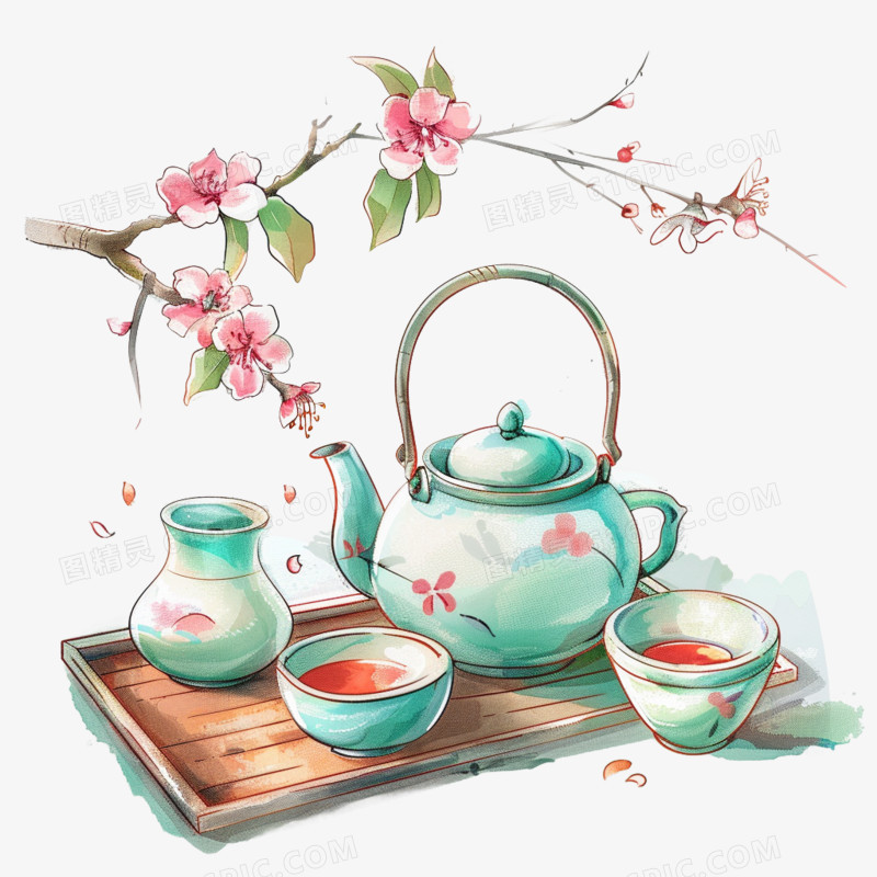水彩风插画免抠素材