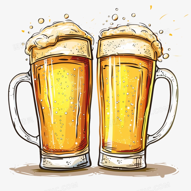 插画风啤酒免抠素材