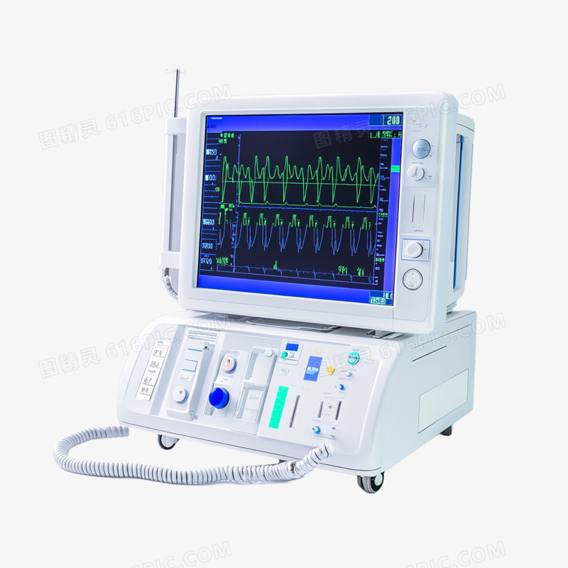 3D插画医疗器械心电图机免抠元素