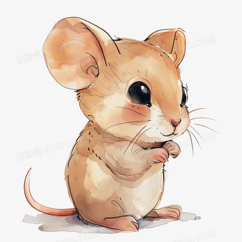 插画风老鼠免抠素材