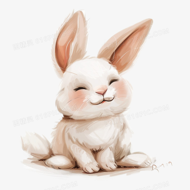 插画风小兔子免抠素材