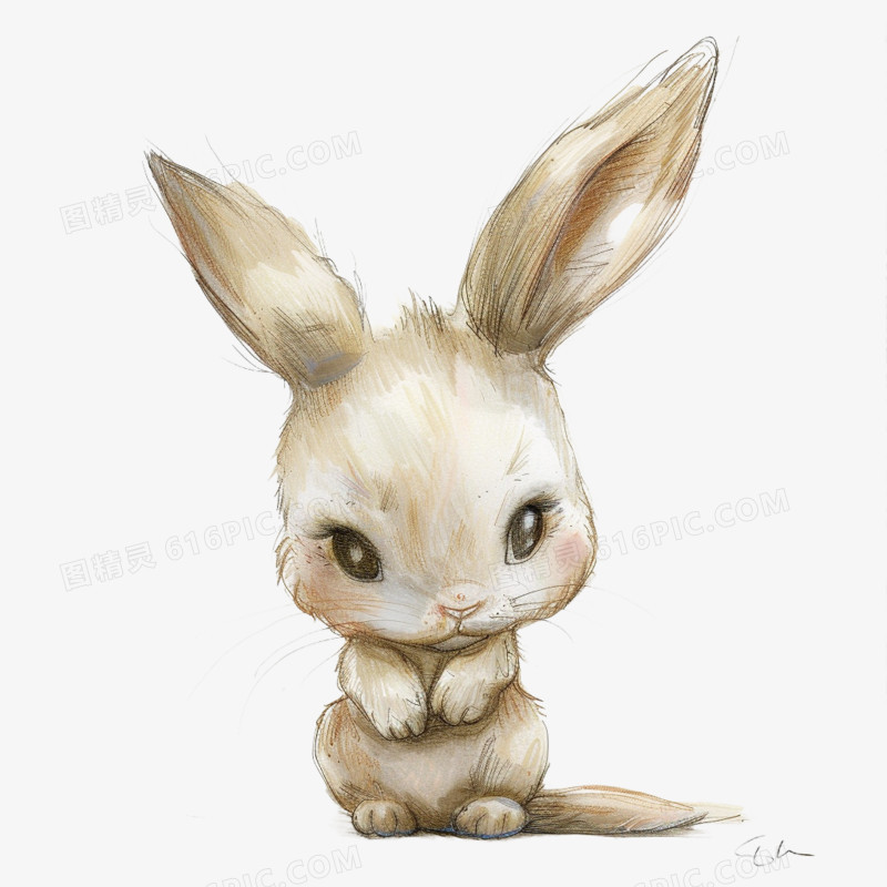 插画风小兔子免抠素材
