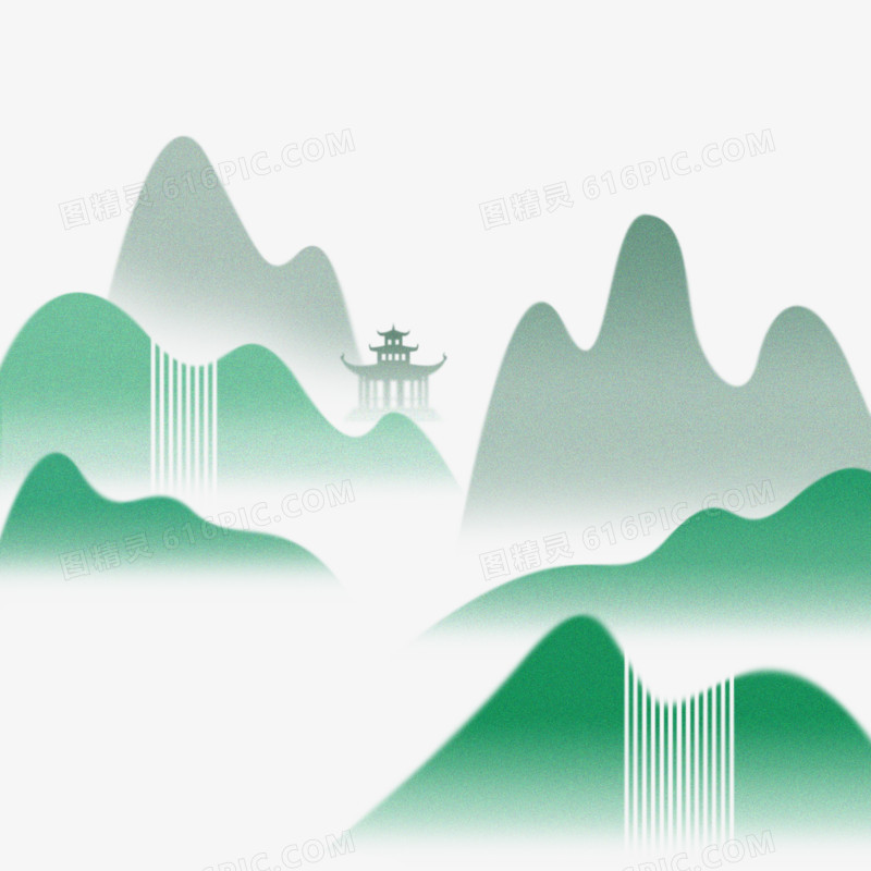 手绘风景建筑插画元素