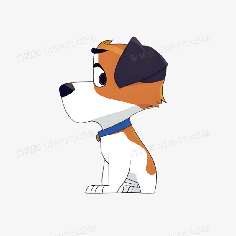 插画动物水狗偷瞄表情包免抠元素