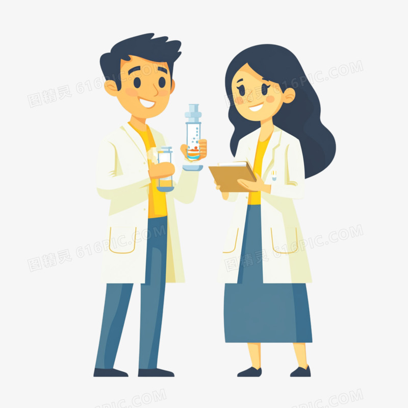 科学家研究化学家免抠元素