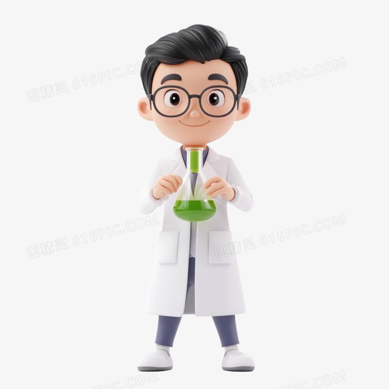 3D科学家研究化学家免抠元素