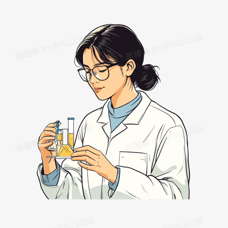 科学家研究化学家免抠元素