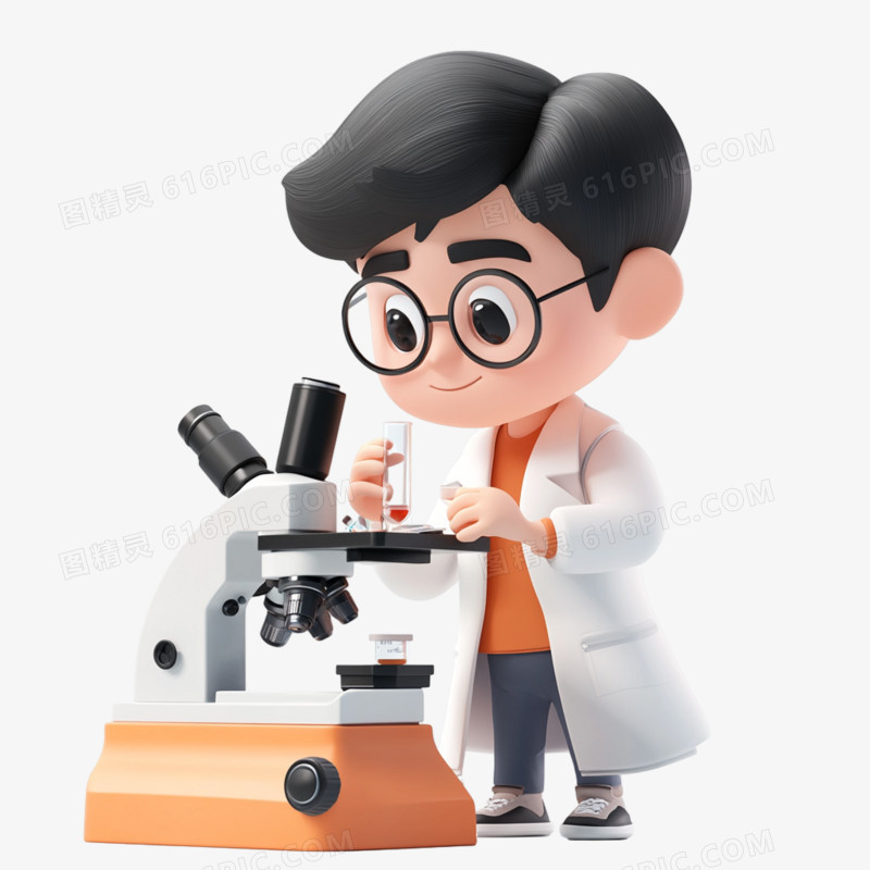 3D科学家研究生物学家/免抠元素