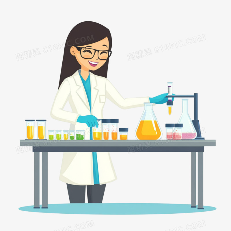 科学家研究化学家免抠元素
