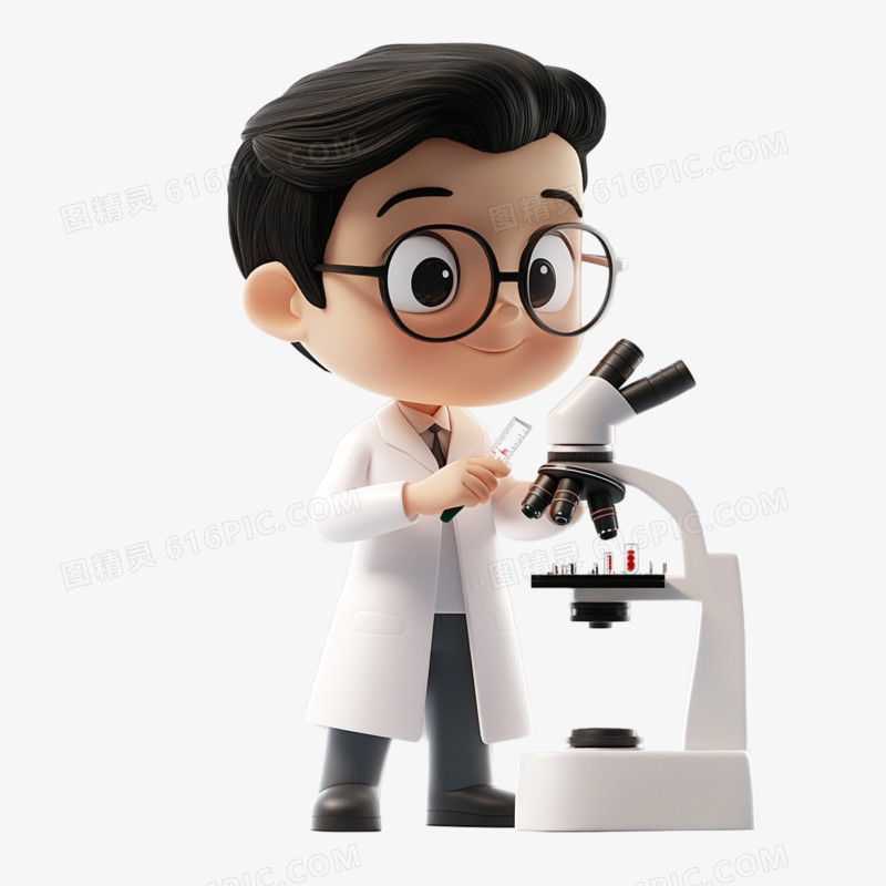 3D科学家研究生物学家/免抠元素