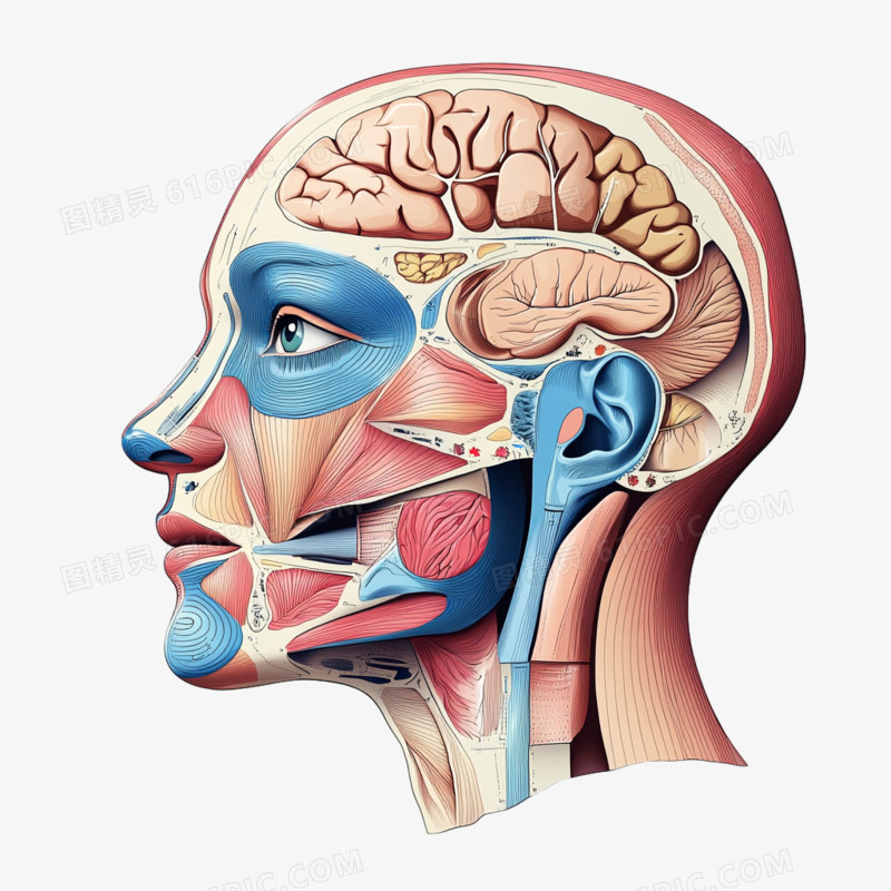 医疗人体五官免抠元素