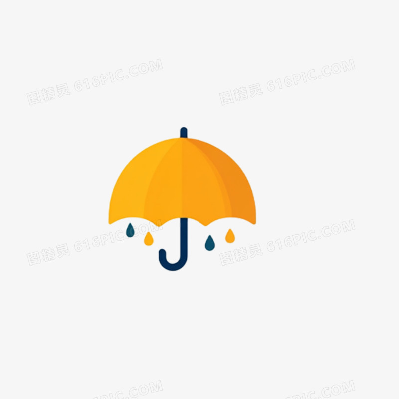 插画风下雨图标免抠元素