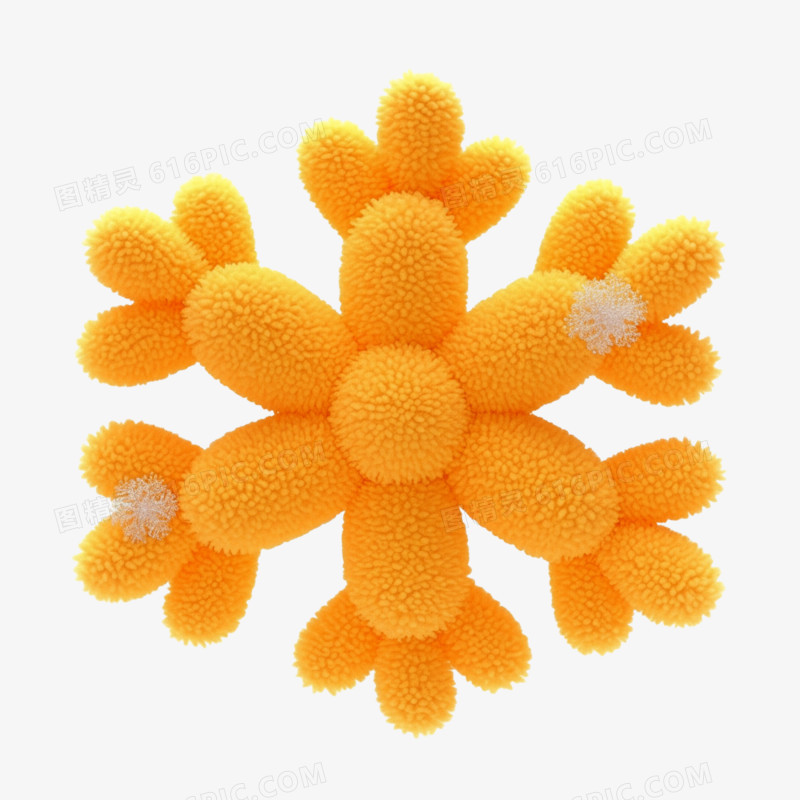 插画雪花毛绒雪花免抠元素