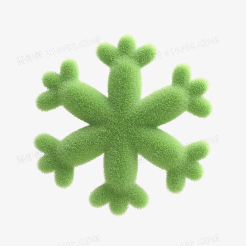 插画雪花毛绒雪花免抠元素