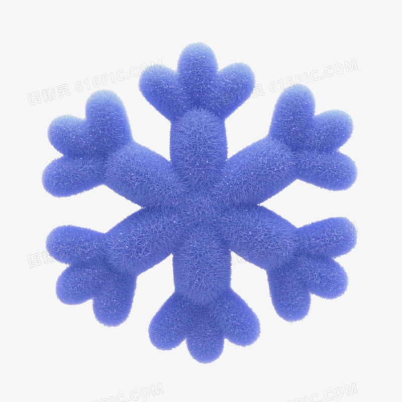 插画雪花毛绒雪花免抠元素
