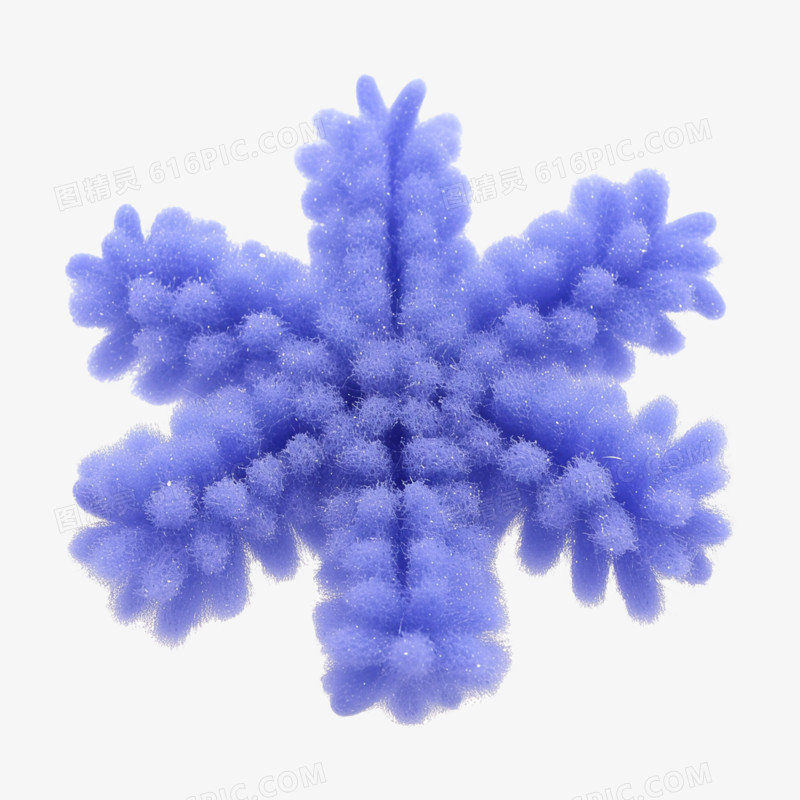 插画雪花毛绒雪花免抠元素