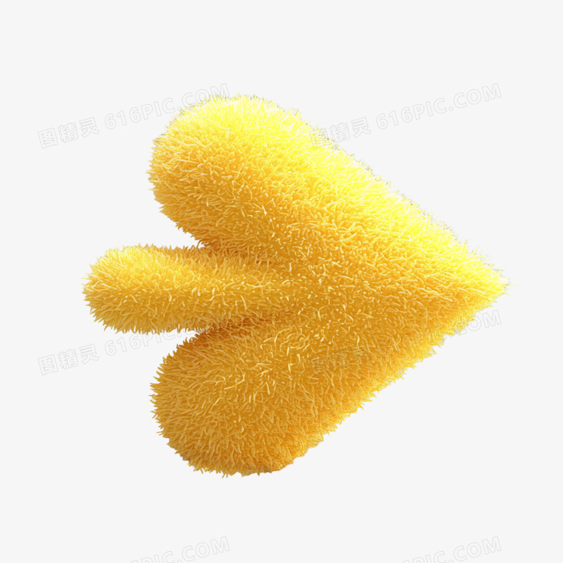3D插画箭头毛绒箭头免抠元素