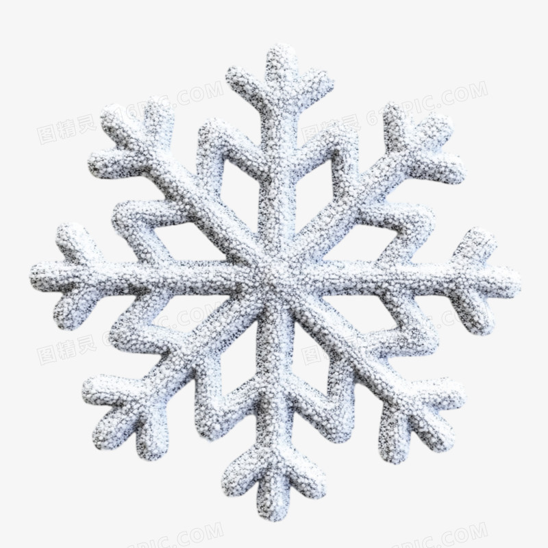 雪花毛绒风格装饰物免抠元素