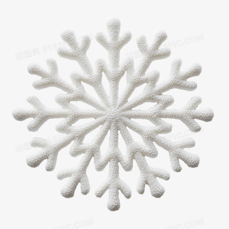 雪花毛绒风格装饰物免抠元素