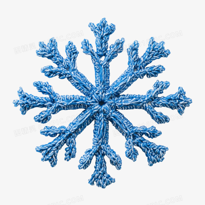 毛线编制的雪花元素