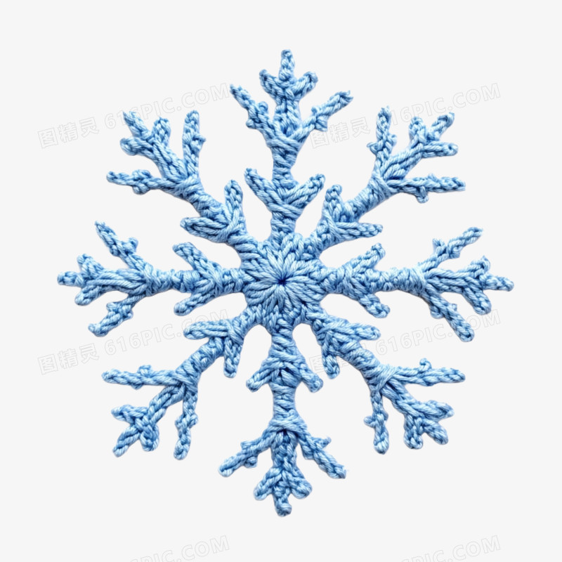 毛线编制的雪花元素