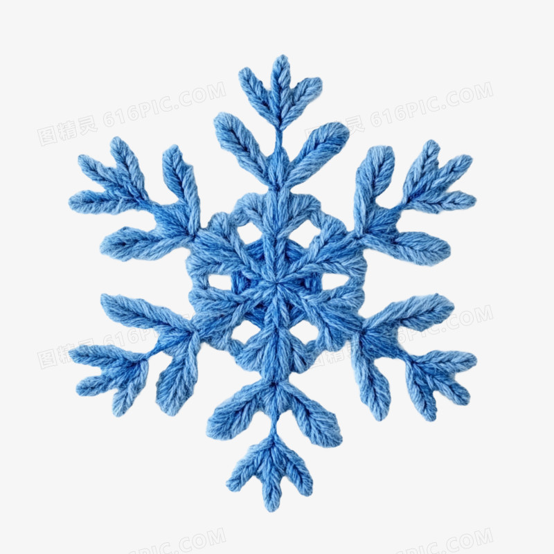 毛线编制的雪花元素