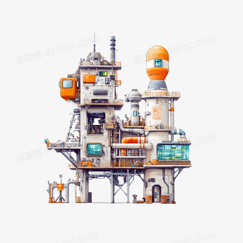 插画科技行业科技工厂免抠元素