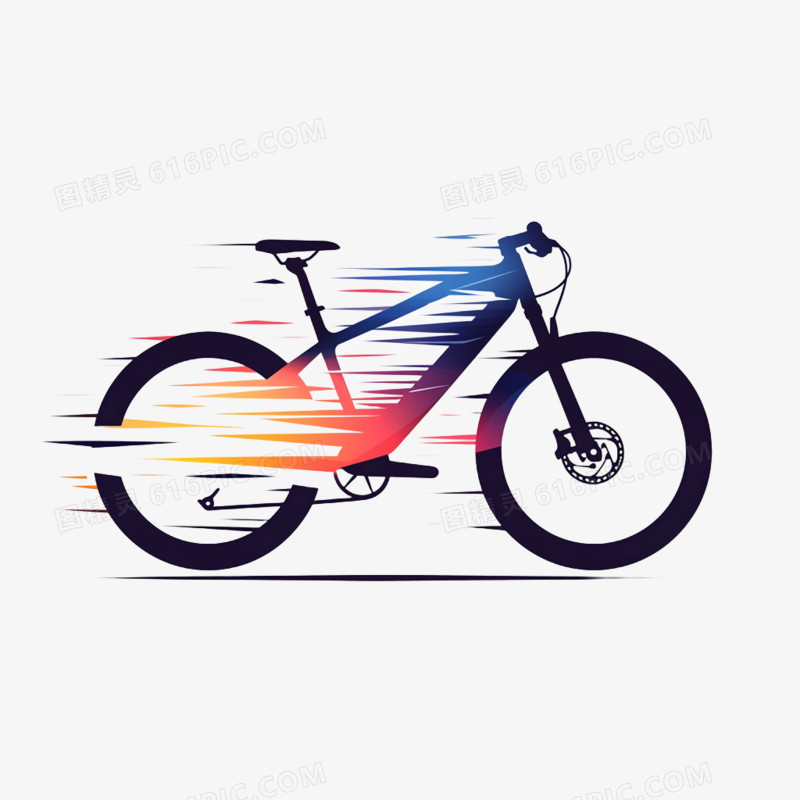 插画交通工具自行车免抠元素