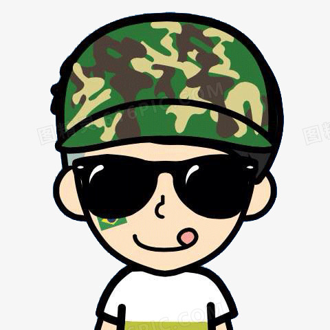 军人的帽子卡通图片