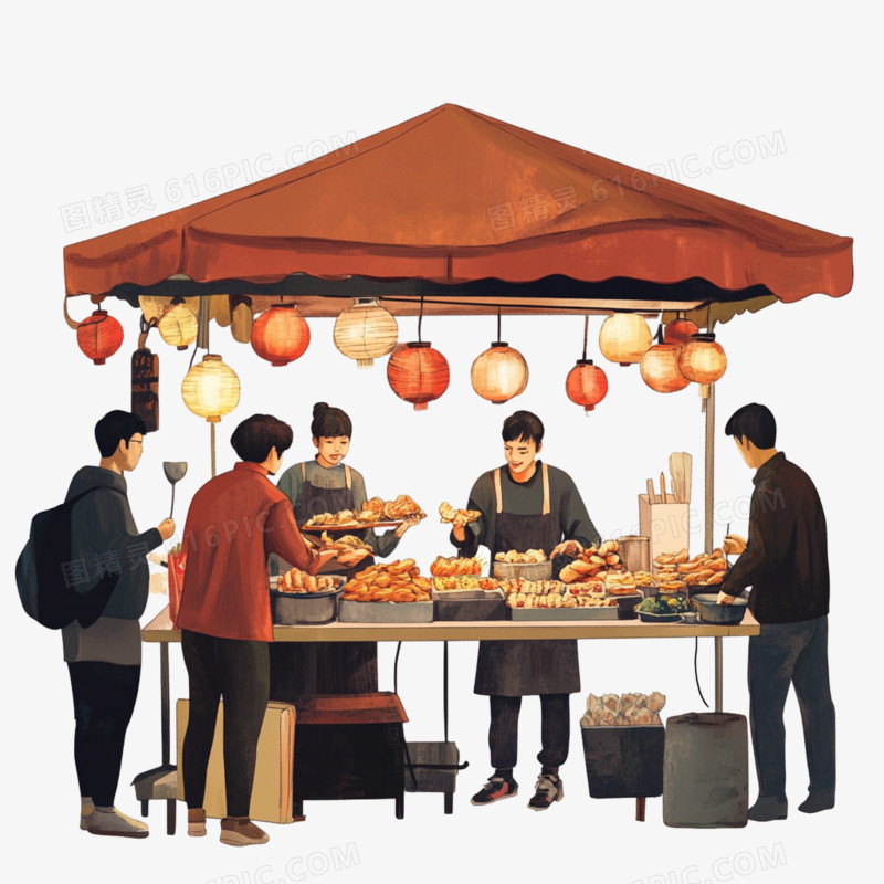 常规晚市免抠元素