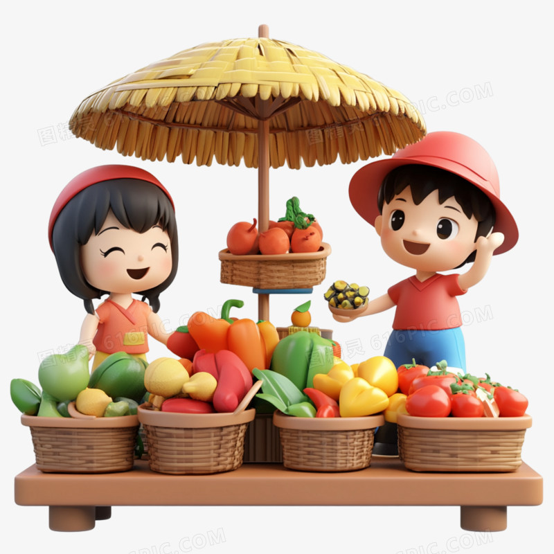 3D儿童集市免抠元素