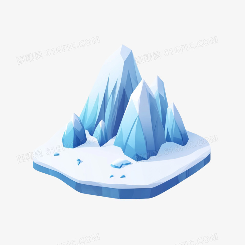 3D插画自然景观山峰雪山免抠元素