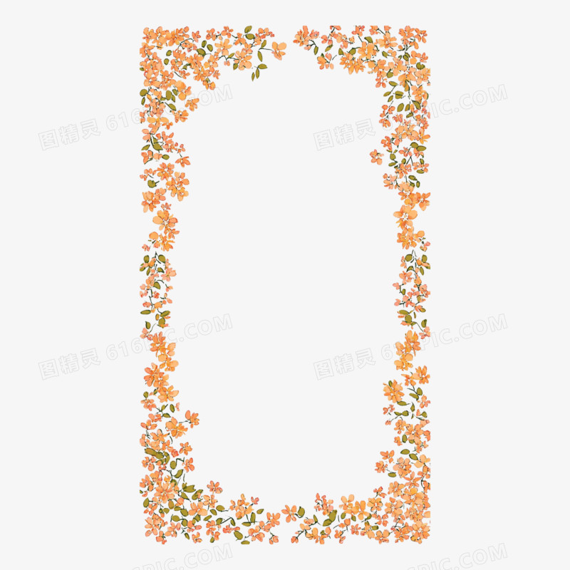 插画边框元素春天边框花朵边框免抠元素