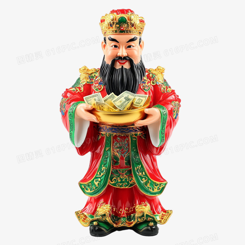 3D立体新年财神爷免抠元素