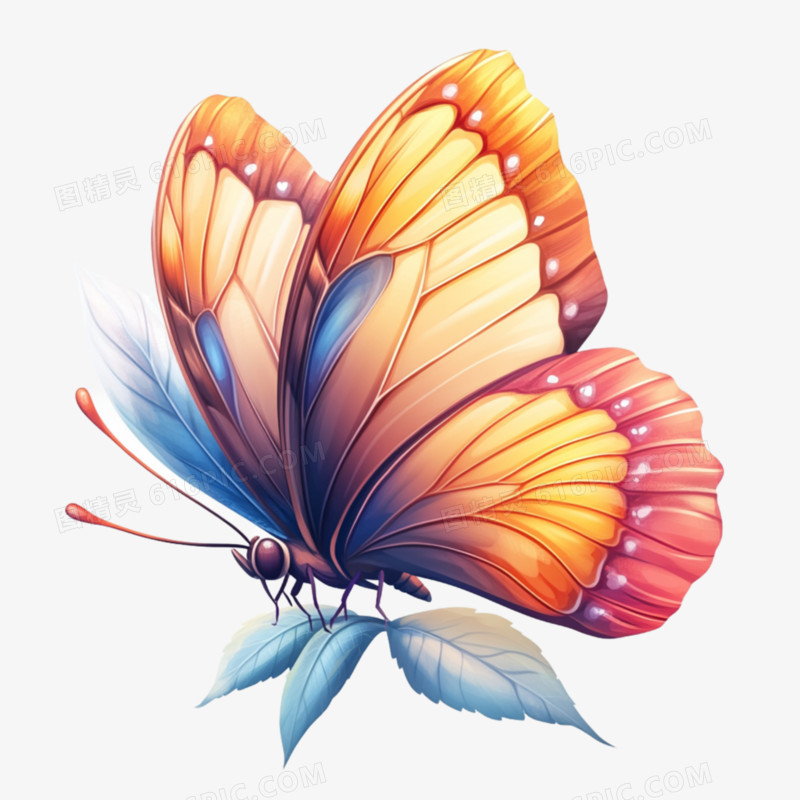 插画蝴蝶免抠素材