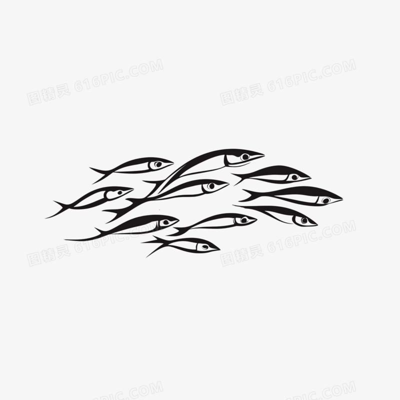 插画渔船打渔水产品免抠元素